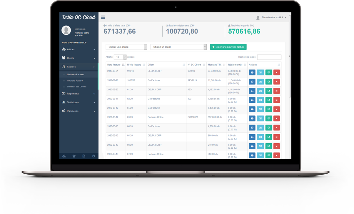 Delta Gestion Commerciale Cloud, logiciel en ligne de gestion d'achats, ventes et stock en Afrique